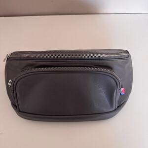 Kibou Diaper Bag Fanny Pack Vegan Leather Gray Changing Mat New